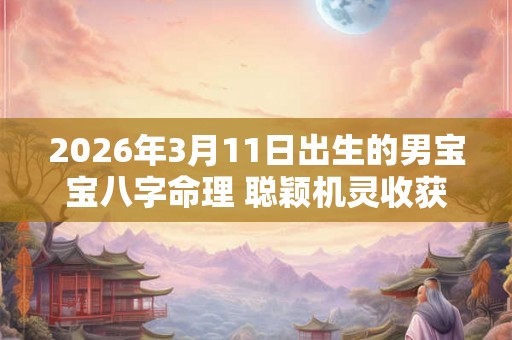 2026年3月11日出生的男宝宝八字命理 聪颖机灵收获成就 2026年3月11日出生的男宝宝八字命理 聪颖机灵收获成就