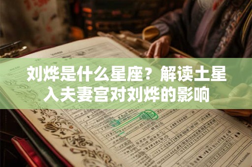 刘烨是什么星座？解读土星入夫妻宫对刘烨的影响