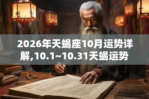 2026年天蝎座10月运势详解,10.1~10.31天蝎运势