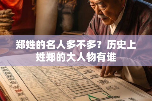 郑姓的名人多不多？历史上姓郑的大人物有谁