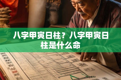 八字甲寅日柱？八字甲寅日柱是什么命