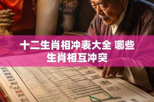 十二生肖相冲表大全 哪些生肖相互冲突