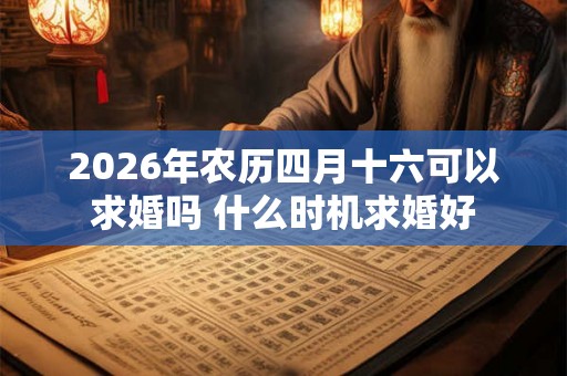 2026年农历四月十六可以求婚吗 什么时机求婚好
