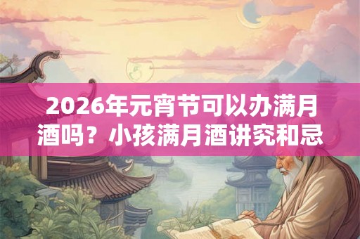 2026年元宵节可以办满月酒吗？小孩满月酒讲究和忌讳？