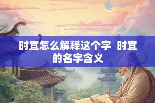 时宜怎么解释这个字  时宜的名字含义