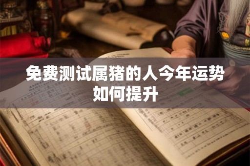 免费测试属猪的人今年运势如何提升