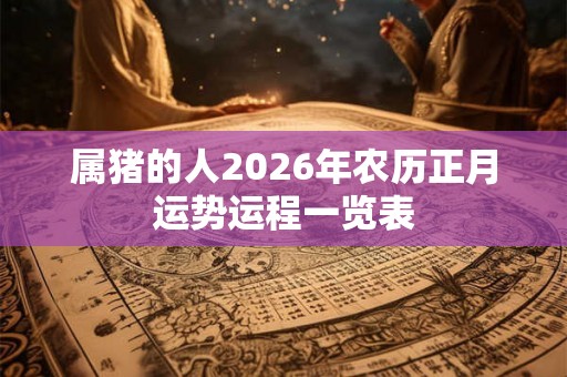 属猪的人2026年农历正月运势运程一览表