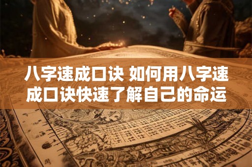 八字速成口诀 如何用八字速成口诀快速了解自己的命运