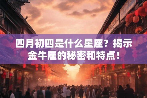 四月初四是什么星座？揭示金牛座的秘密和特点！