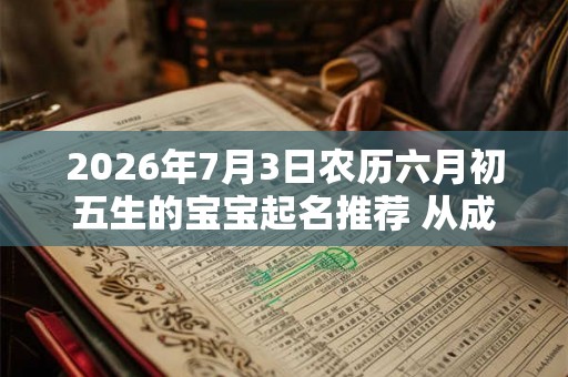 2026年7月3日农历六月初五生的宝宝起名推荐 从成语中起名