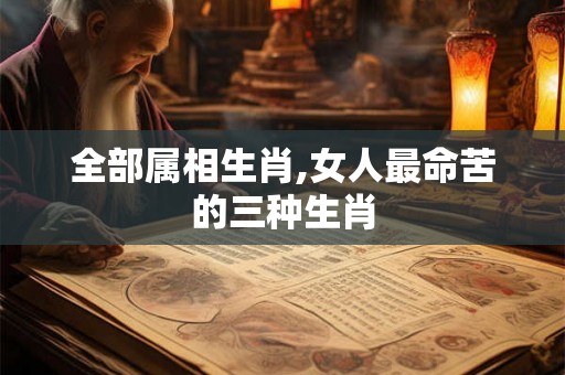 全部属相生肖,女人最命苦的三种生肖