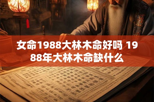 女命1988大林木命好吗 1988年大林木命缺什么