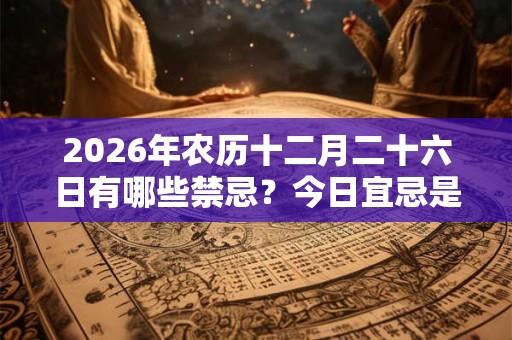 2026年农历十二月二十六日有哪些禁忌？今日宜忌是什么？