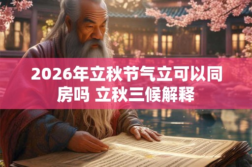2026年立秋节气立可以同房吗 立秋三候解释