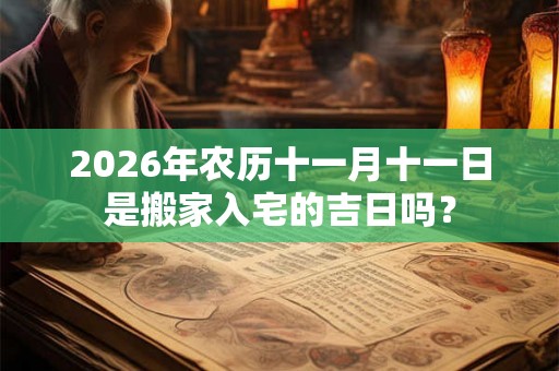2026年农历十一月十一日是搬家入宅的吉日吗？