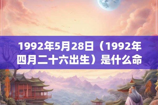 1992年5月28日（1992年四月二十六出生）是什么命_命运如何