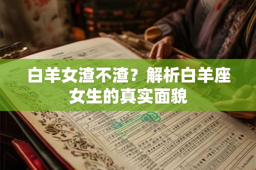 白羊女渣不渣？解析白羊座女生的真实面貌