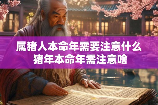 属猪人本命年需要注意什么 猪年本命年需注意啥 属猪人本命年需要注意什么 猪年本命年需注意啥