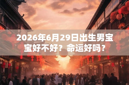2026年6月29日出生男宝宝好不好？命运好吗？