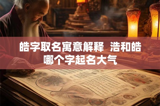 皓字取名寓意解释  浩和皓哪个字起名大气