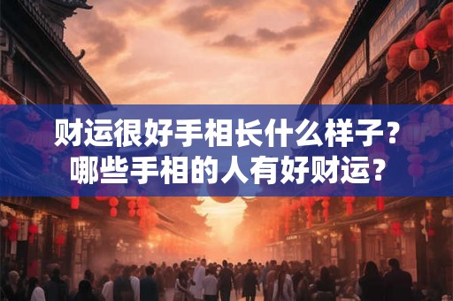 财运很好手相长什么样子?哪些手相的人有好财运? 财运很好手相长什么样子?哪些手相的人有好财运?