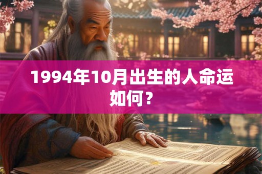1994年10月出生的人命运如何? 1994年10月出生的人命运如何?