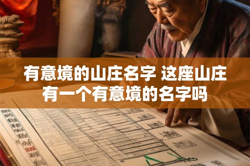 有意境的山庄名字 这座山庄有一个有意境的名字吗 有意境的山庄名字 这座山庄有一个有意境的名字吗