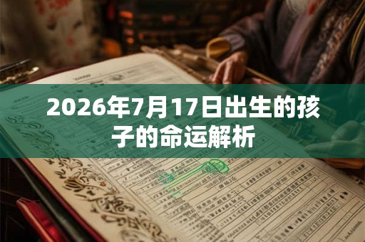 2026年7月17日出生的孩子的命运解析