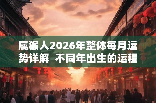 属猴人2026年整体每月运势详解  不同年出生的运程解析