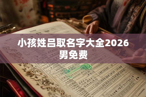 小孩姓吕取名字大全2026男免费 小孩姓吕取名字大全2026男免费
