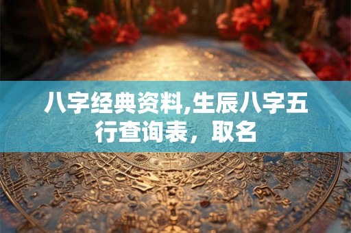 八字经典资料,生辰八字五行查询表,取名 八字经典资料,生辰八字五行查询表,取名