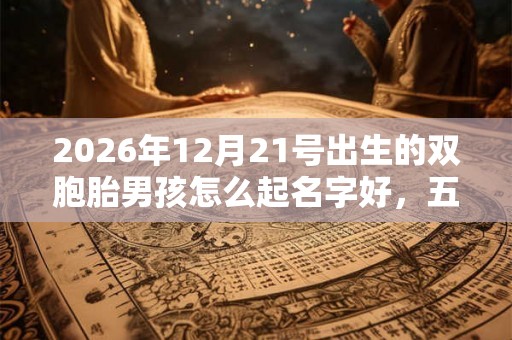2026年12月21号出生的双胞胎男孩怎么起名字好，五行属什么