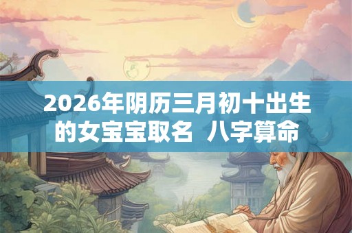 2026年阴历三月初十出生的女宝宝取名 八字算命 2026年阴历三月初十出生的女宝宝取名 八字算命