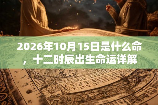 2026年10月15日是什么命，十二时辰出生命运详解