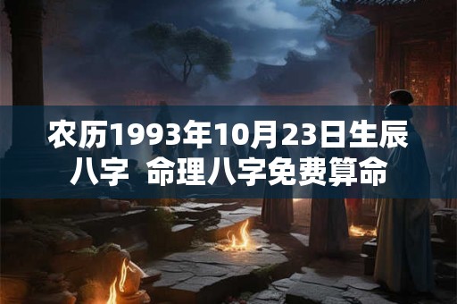农历1993年10月23日生辰八字  命理八字免费算命