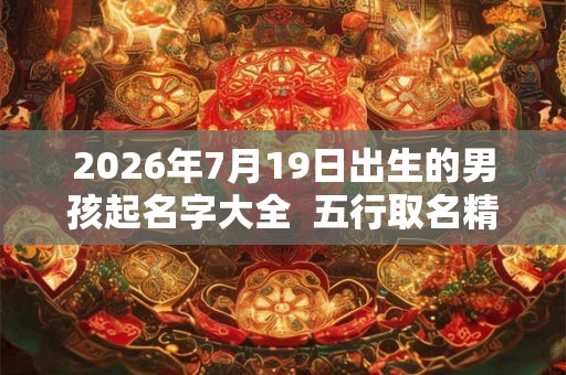 2026年7月19日出生的男孩起名字大全  五行取名精选