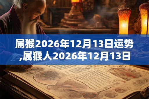 属猴2026年12月13日运势,属猴人2026年12月13日财运,生肖猴2026年12月13日运势