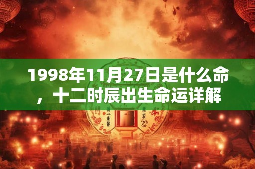 1998年11月27日是什么命，十二时辰出生命运详解