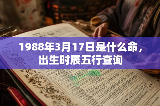 1988年3月17日是什么命，出生时辰五行查询