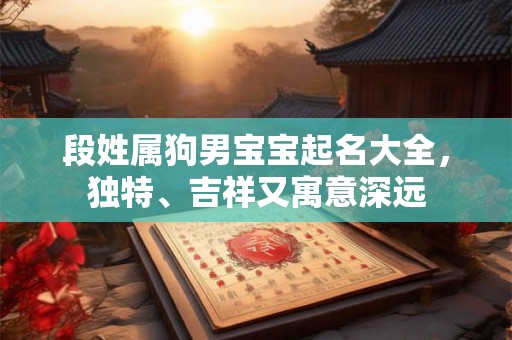 段姓属狗男宝宝起名大全,独特、吉祥又寓意深远 段姓属狗男宝宝起名大全,独特、吉祥又寓意深远