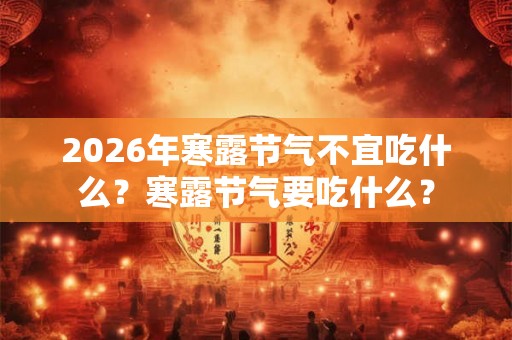 2026年寒露节气不宜吃什么？寒露节气要吃什么？