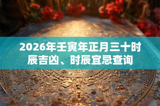 2026年壬寅年正月三十时辰吉凶、时辰宜忌查询