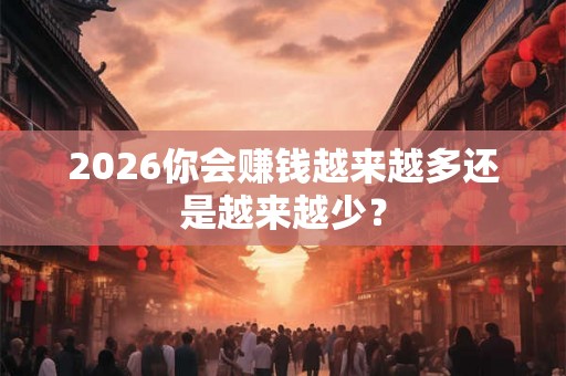 2026你会赚钱越来越多还是越来越少？