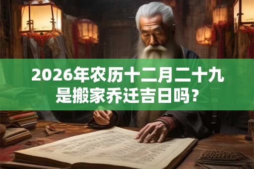 2026年农历十二月二十九是搬家乔迁吉日吗？