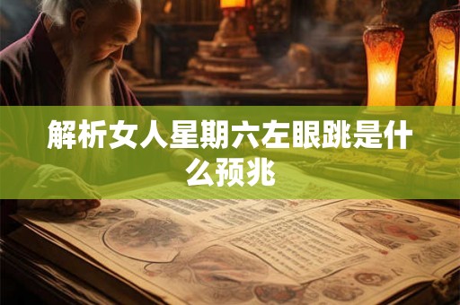 解析女人星期六左眼跳是什么预兆 解析女人星期六左眼跳是什么预兆