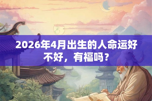 2026年4月出生的人命运好不好，有福吗？