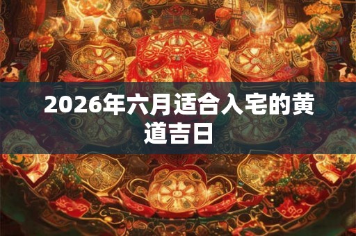 2026年六月适合入宅的黄道吉日