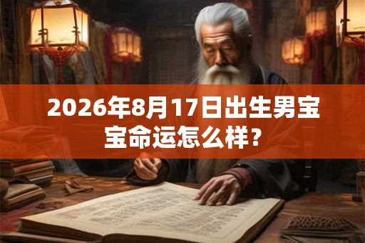 2026年8月17日出生男宝宝命运怎么样? 2026年8月17日出生男宝宝命运怎么样?