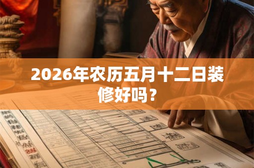 2026年农历五月十二日装修好吗？