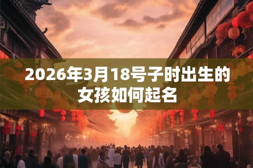 2026年3月18号子时出生的女孩如何起名